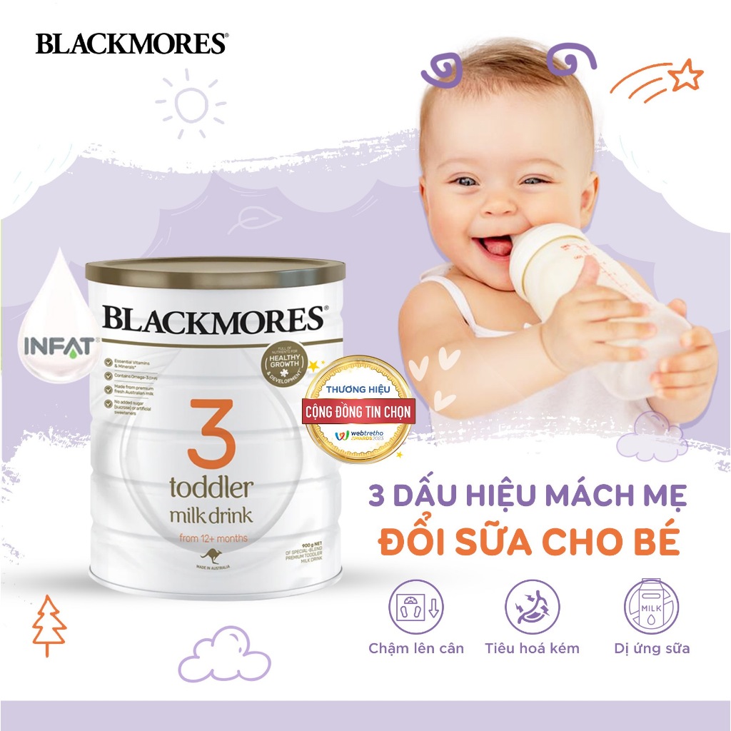 Sữa Blackmores Úc tem Liên Phong đủ số 1,2,3 900g - Childs_Day