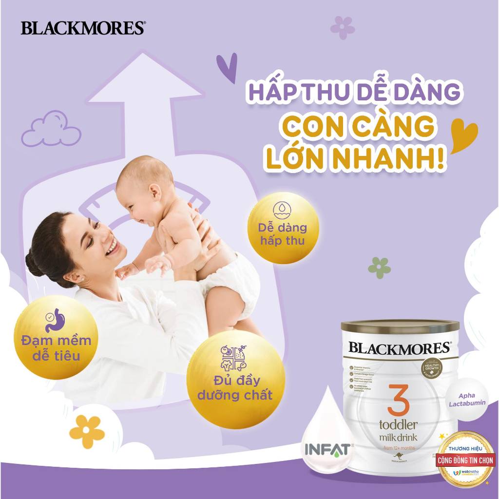 Sữa Blackmores Úc tem Liên Phong đủ số 1,2,3 900g - Childs_Day