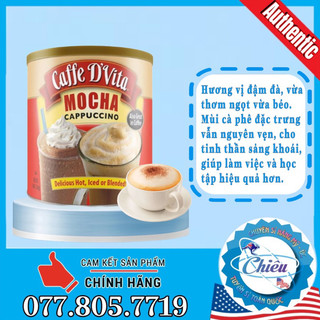 Bột cà phê hòa tan Caffe D’Vita Mocha Cappuccino của Mỹ 1,8kg