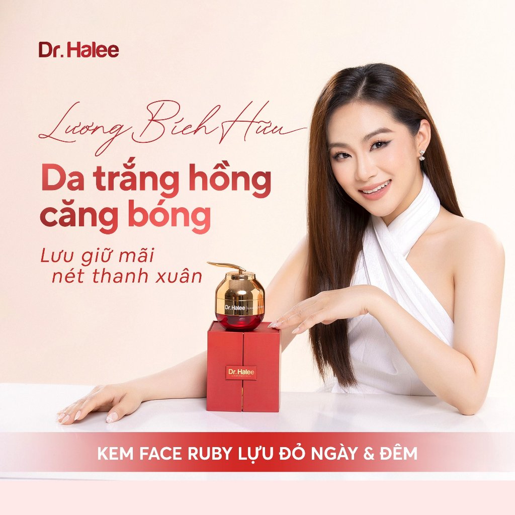 Kem Face Ruby Lựu Đỏ Dr.Halee Dưỡng Trắng Da Ngày & Đêm 50g