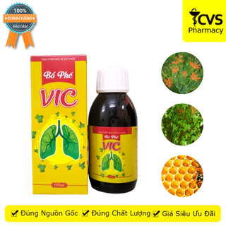 Bổ phế vic - hỗ trợ giảm ho, giảm đờm, giảm đau họng, làm ấm đường hô hấp - chai 125ml - cvs pharmacy