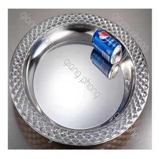 Dĩa tròn inox viền kim cương, đĩa tròn inox cao cấp - gp