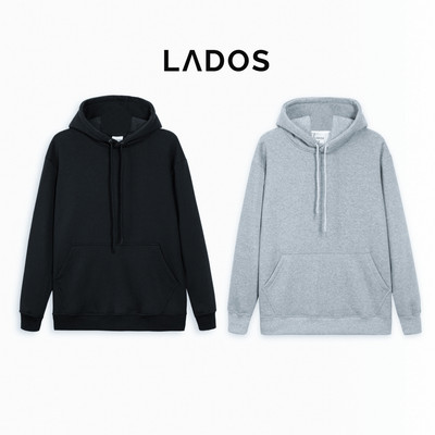 Áo hoodie unisex form rộng trơn dài tay LADOS - 9064 với chất thun nỉ dày ,mềm mịn