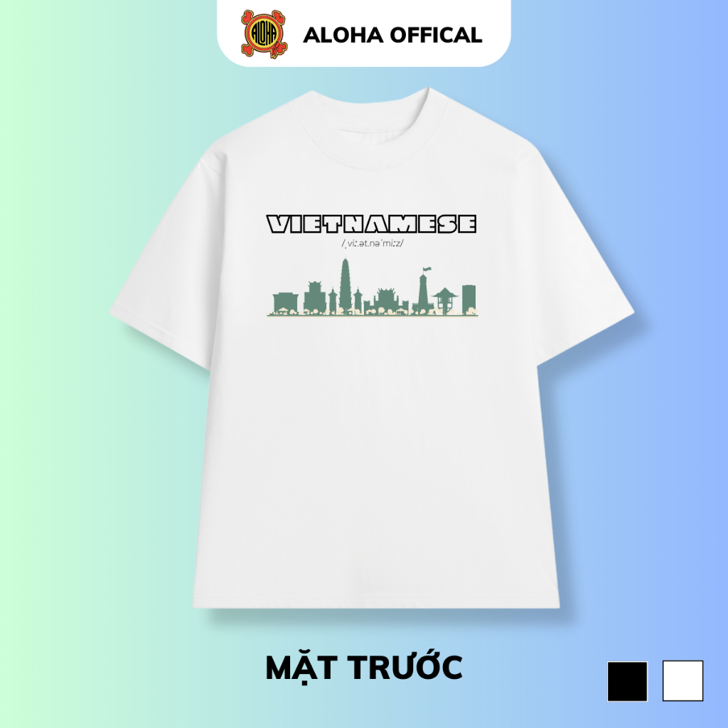 Áo thun nam nữ Aloha A005 Vietnamese Unisex vải thun cotton co giãn tốt