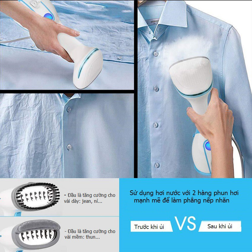 Bàn là hơi nước cầm tay DELADEP công suất 1500W dùng tại nhà, du lịch hàng nội địa trung cao cấp BLH01