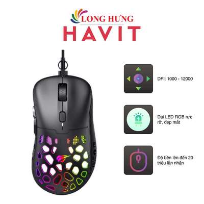 Chuột có dây Gaming Havit MS955 - Hàng chính hãng