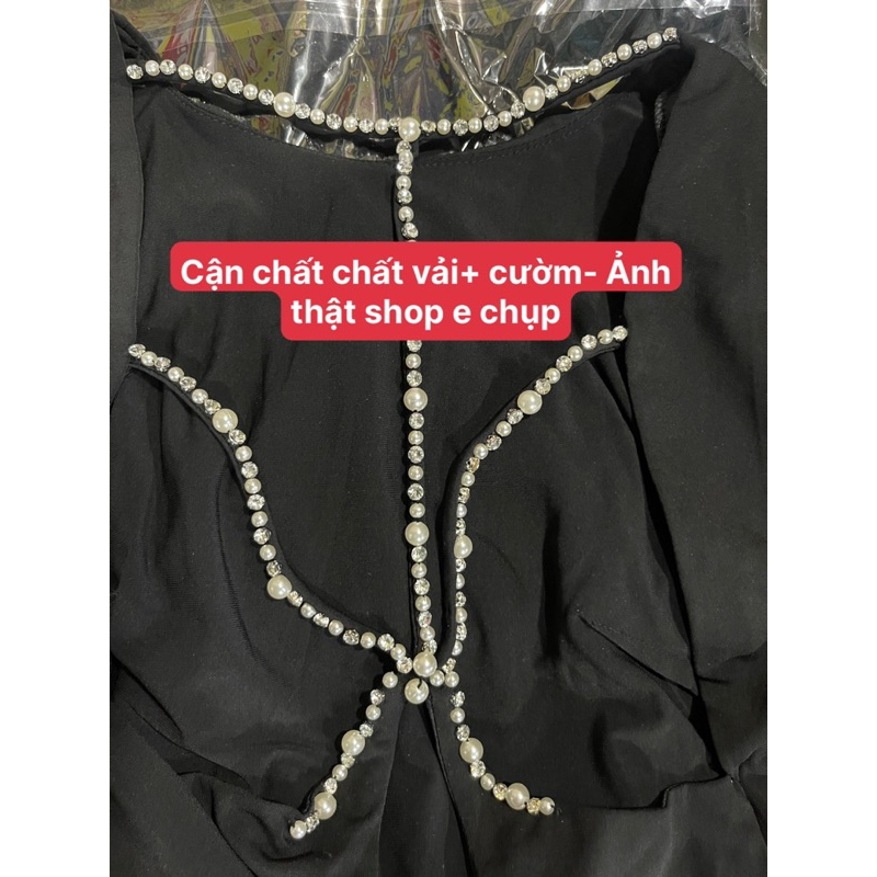 Đầm maxi tay dài hở lưng kết cườm