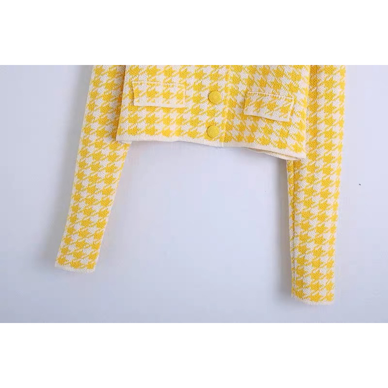 ÁO LEN ÉP MÀU VÀNG DÁNG CROPTOP