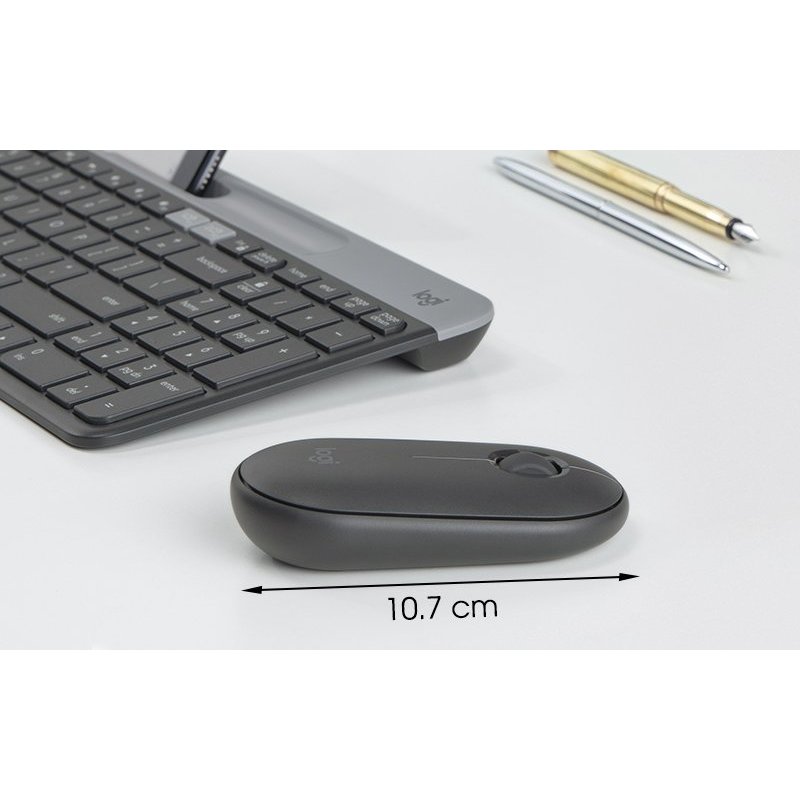 Chuột không dây Logitech Pebble M350, Bluetooth/ USB, nhỏ gọn, giảm ồn, thương hiệu từ Thụy Sĩ - Hàng Chính Hãng