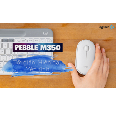 Chuột không dây Logitech Pebble M350, Bluetooth/ USB, nhỏ gọn, giảm ồn, thương hiệu từ Thụy Sĩ - Hàng Chính Hãng