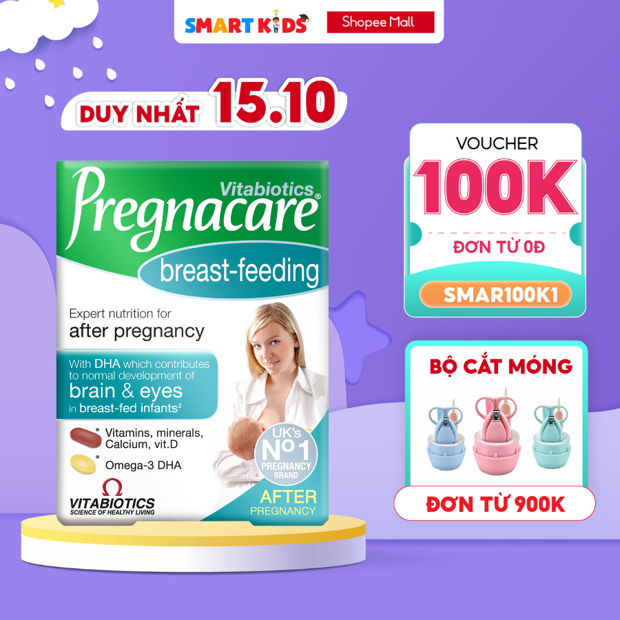 Viên uống tổng hợp cho mẹ sau sinh Pregnacare Breast