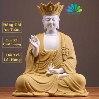 Tượng phật địa tạng gốm tử sa cao cấp, tượng phong thủy an nhiên decor tiểu cảnh đem tài lộc may mắn