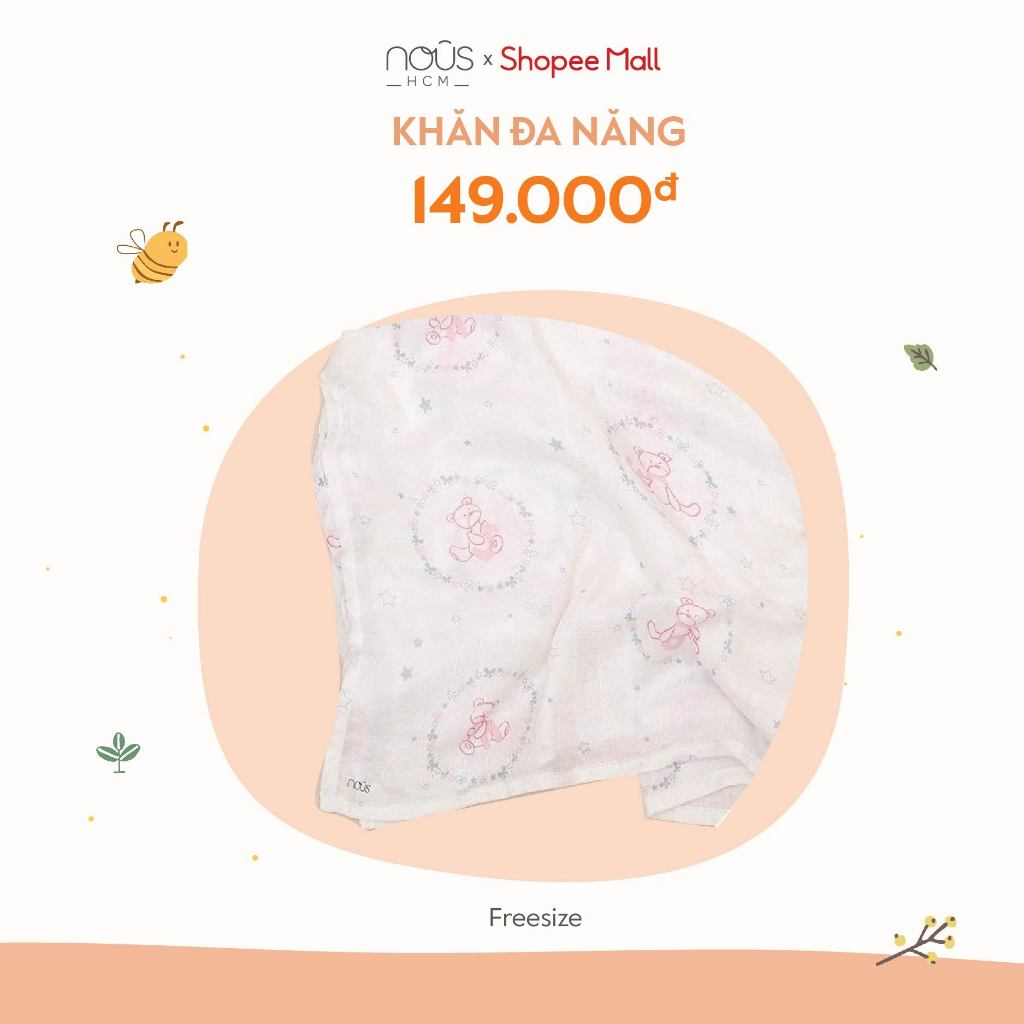 Khăn Đa Năng Cho Bé Nous - Chất Liệu Bamboo Kích Thước 120x 120cm
