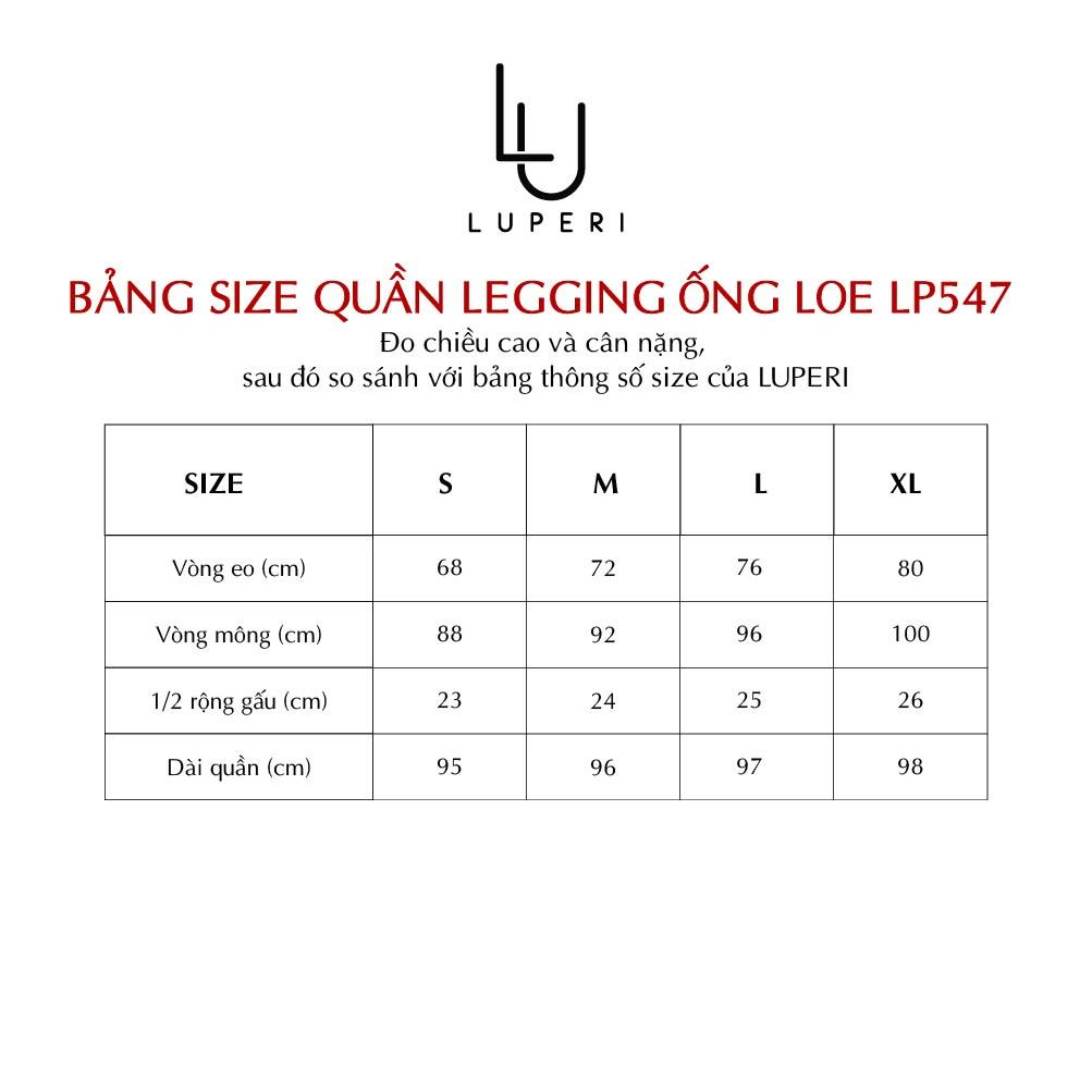 Quần Legging Trơn Ống Loe Luperi LP547 Thiết Kế Phối Phụ Kiện Sang Trọng Thanh Lịch