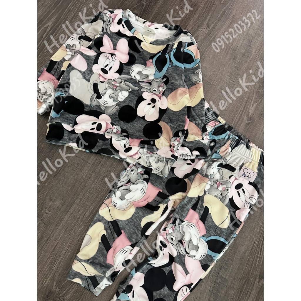 Bộ nhung mịn hoạ tiết disney cho bé