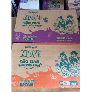 Thùng sữa nuvi[freeship] sữa tươi trái cây tươi 110ml