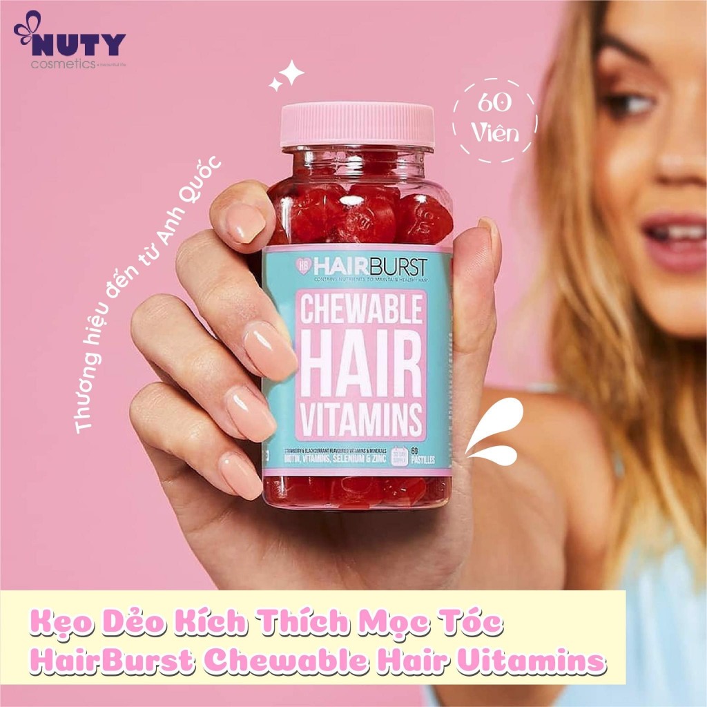Kẹo Dẻo Kích Thích Mọc Tóc Hair Burst Chewable Hair Vitamins
