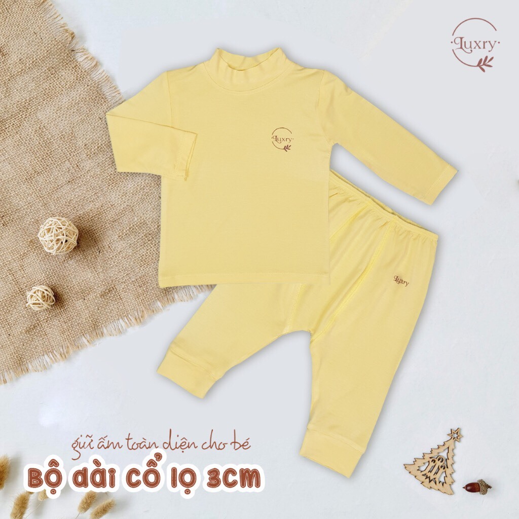 Bộ quần áo dài tay cổ lọ Luxry 3cm giữ ấm cho bé với nhiều màu đáng yêu