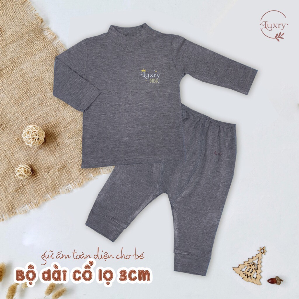 Bộ quần áo dài tay cổ lọ Luxry 3cm giữ ấm cho bé với nhiều màu đáng yêu