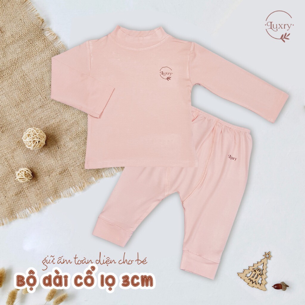 Bộ quần áo dài tay cổ lọ Luxry 3cm giữ ấm cho bé với nhiều màu đáng yêu