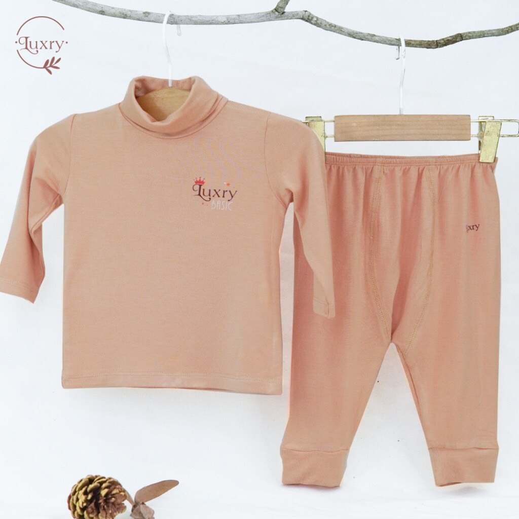 Bộ quần áo dài tay cổ lọ Luxry 3cm giữ ấm cho bé với nhiều màu đáng yêu