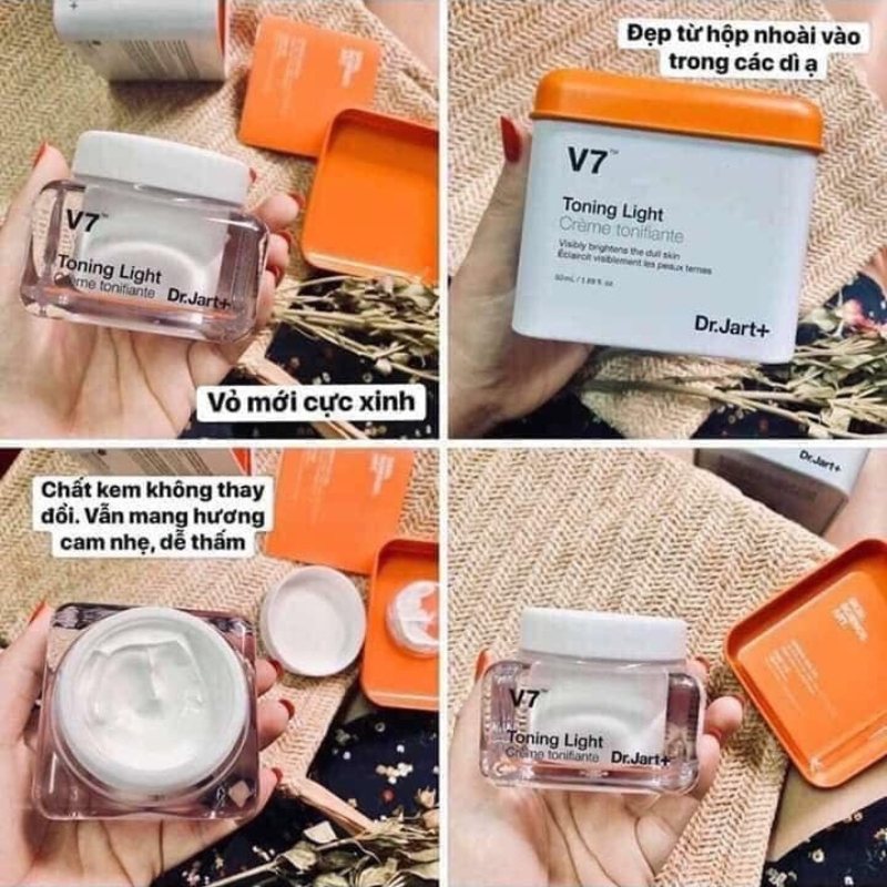 Kem dưỡng trắng da bật tone v7 toning light dr.jart+ full size 50ml chính hãng hàn quốc chính hãng