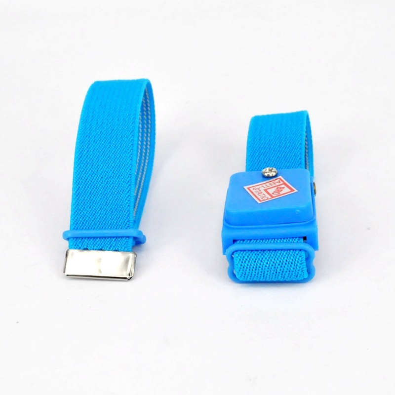 Vòng đeo tay chống tĩnh điện LEKO  màu xanh dương dùng trong phòng sạch chất liệu nhựa PVC và thép