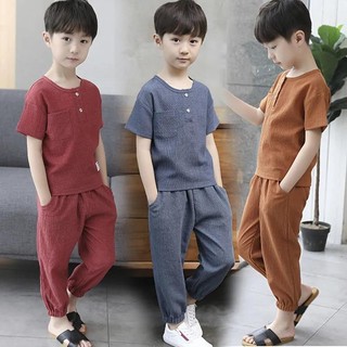 Bộ đũi cổ trụ cho bé trai size từ 10-35kg