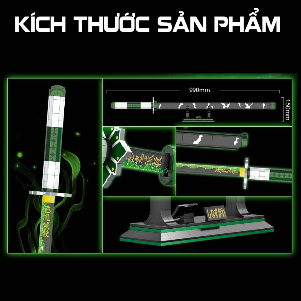 Đồ Chơi Lắp Ráp Lego Mô Hình Thanh Kiếm Sanemi Shinazugawa Của Phong Trụ Trong Kimetsu No Yaiba No.DK1520 Với 710+PCS
