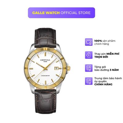 Đồng hồ nam Certina C902.451.46.011.00 mặt kính Sapphire cứng cáp, chống nước 10ATM, dây da đeo tay thời trang
