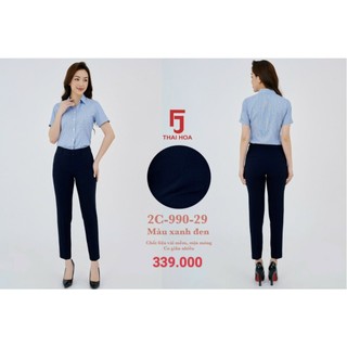 Thái Hoà Chính Hãng Quần tây lưng cao vải đẹp mềm mát giãn nhẹ có 5 màu 2c-990