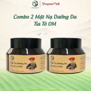 Combo mặt nạ tía tô dưỡng trắng da OM Natural cho da dầu mụn, mờ thâm giảm nám 50g