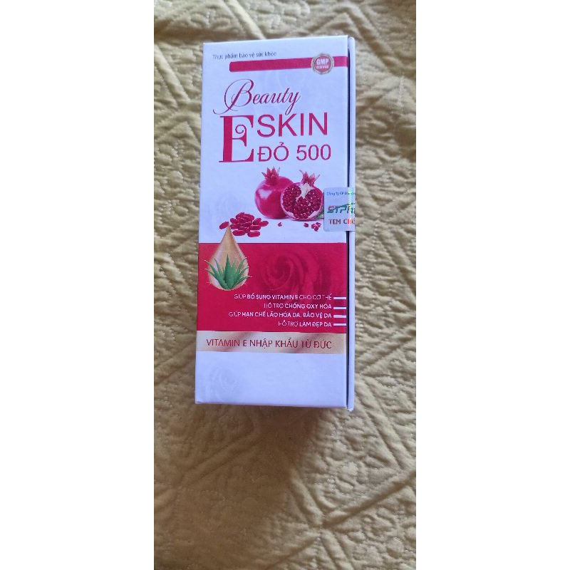 Viên bổ sung Vitamin E BEAUTY ESKIN ĐỎ 500 NL E nhập khẩu từ Đức - Căng bóng,trẻ hoá,mịn da
