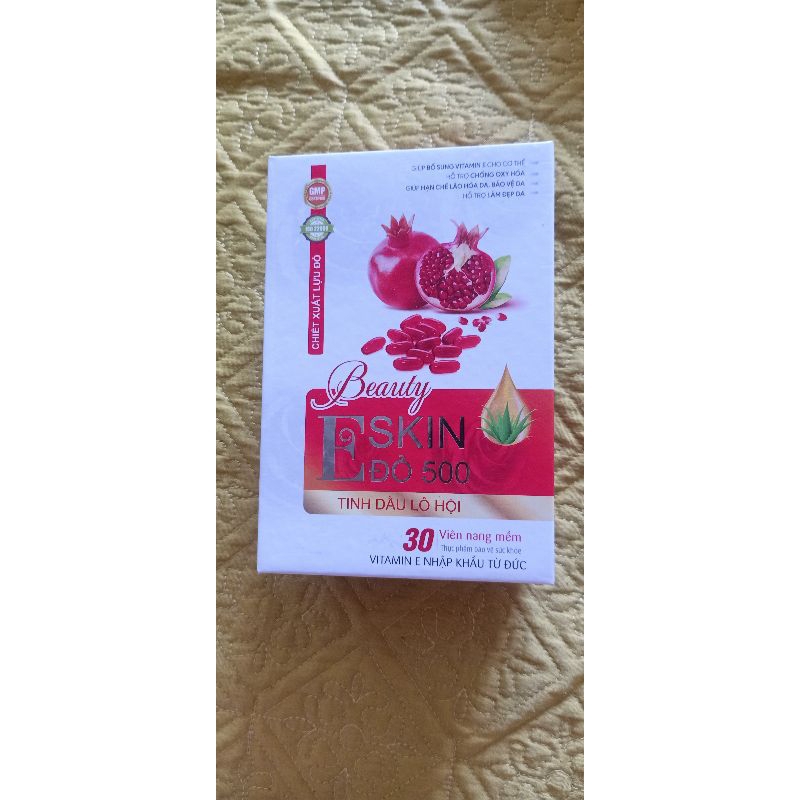 Viên bổ sung Vitamin E BEAUTY ESKIN ĐỎ 500 NL E nhập khẩu từ Đức - Căng bóng,trẻ hoá,mịn da