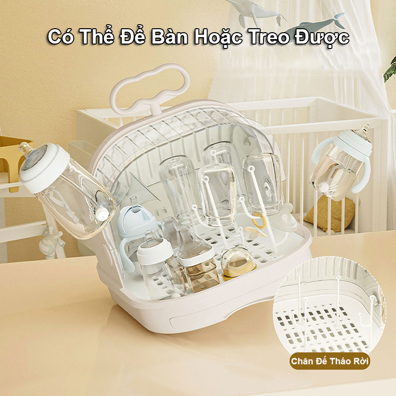 Giá Úp Bình Sữa Cá Heo YEYA - Hộp Đựng Bình Sữa Cỡ Lớn Có Quai Xách Và Nắp Đậy Chống Bụi Bẩn Ngăn Chặn Vi Khuẩn 99%