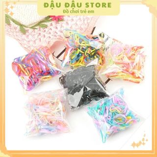 Túi 50g thun cột tóc, chun buộc tóc nhiều màu siêu dai Đậu Đậu Store