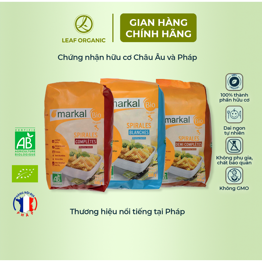 Mì xoắn hữu cơ Markal 500g