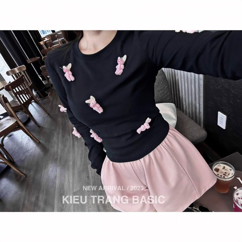 Áo Thun Ôm Thỏ Đính Nổi L1