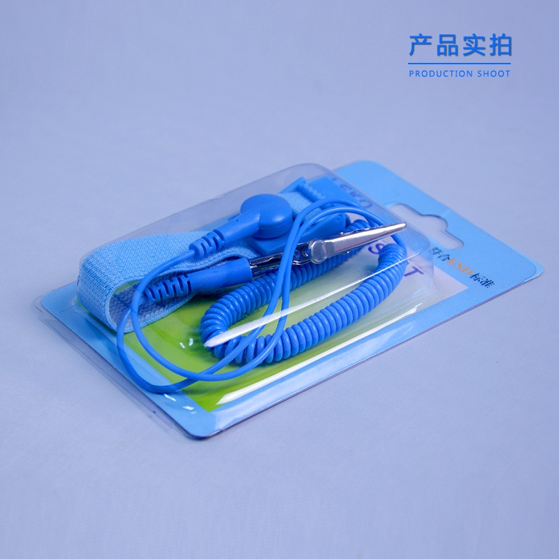 Vòng đeo tay chống tĩnh điện LEKO  màu xanh dương dùng trong phòng sạch chất liệu nhựa PVC và thép