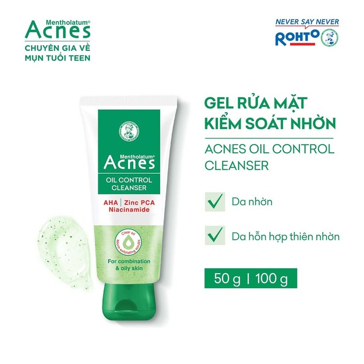 Gel rửa mặt kiểm soát nhờn ngăn ngừa mụn Acnes Oil Control Cleanser 100g