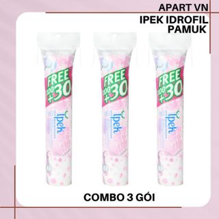 Combo 3 bông tẩy trang Ipek 130 miếng