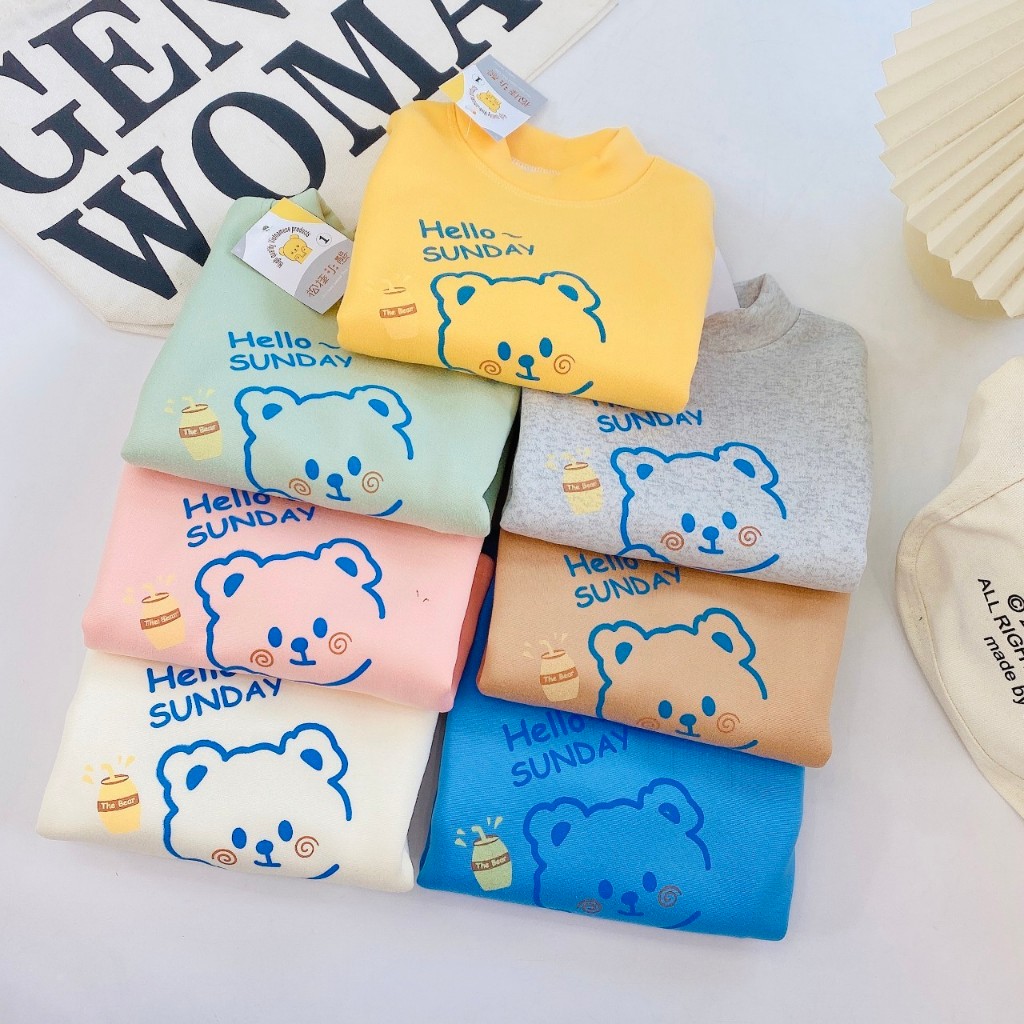 Áo giữ nhiệt cổ cao 3 phân dài tay hàng Quảng châu cho bé trai, bé gái từ 6 đến 15 kg