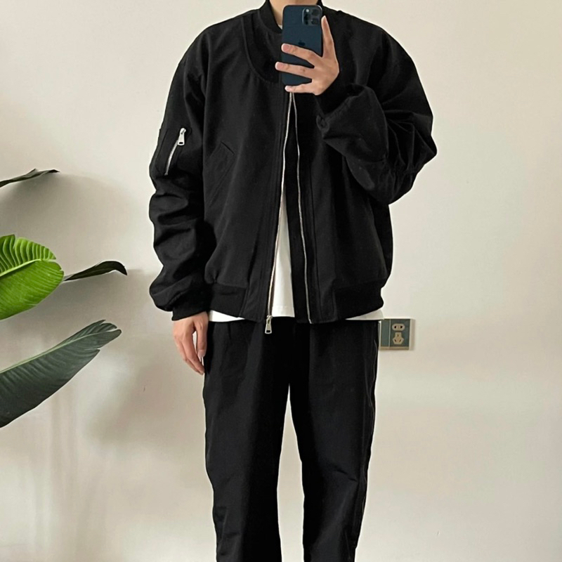 Áo Khoác Bomber Zip Tay Unisex