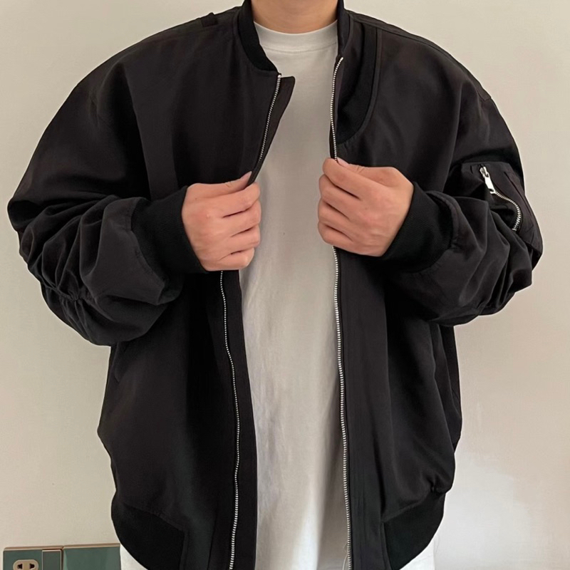 Áo Khoác Bomber Zip Tay Unisex