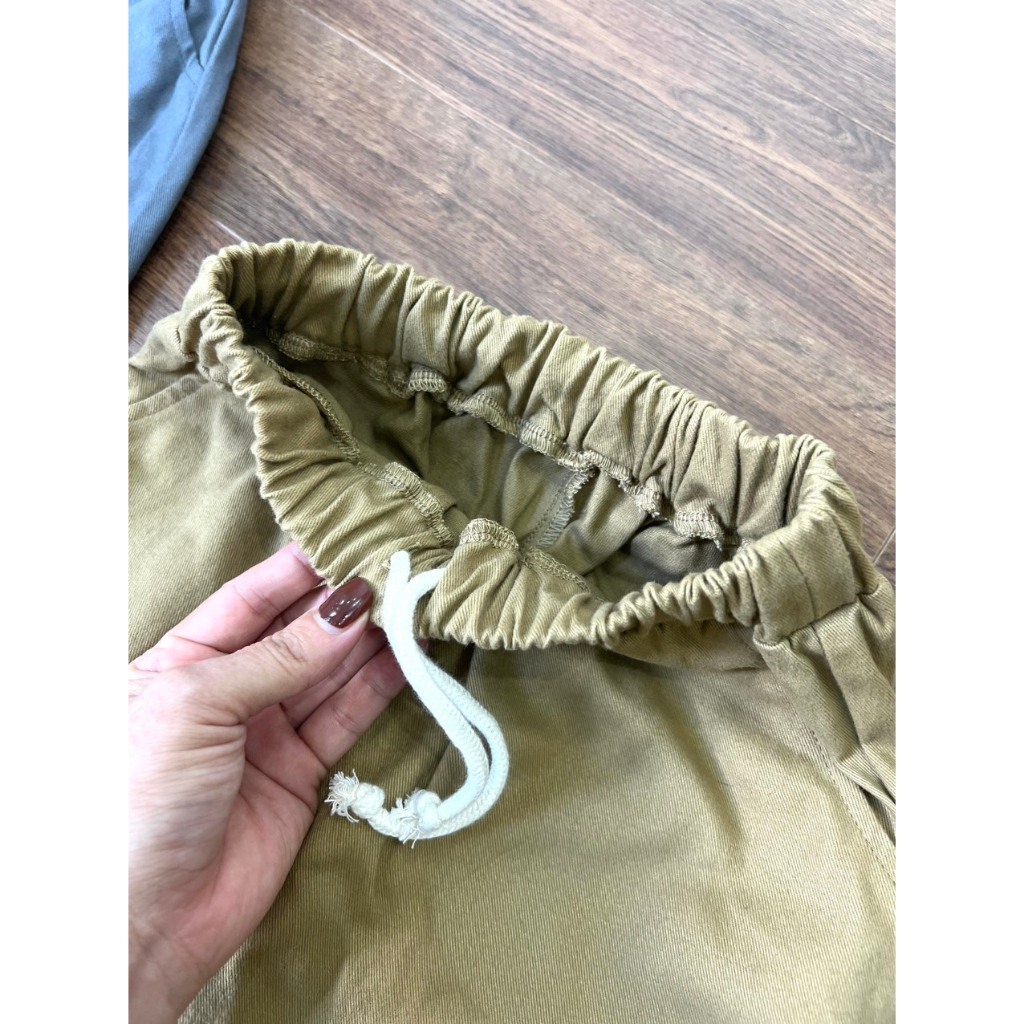 Quần kaki jogger bé trai lưng thun gối táp hình mặt cười , hàng VNXK Hàn