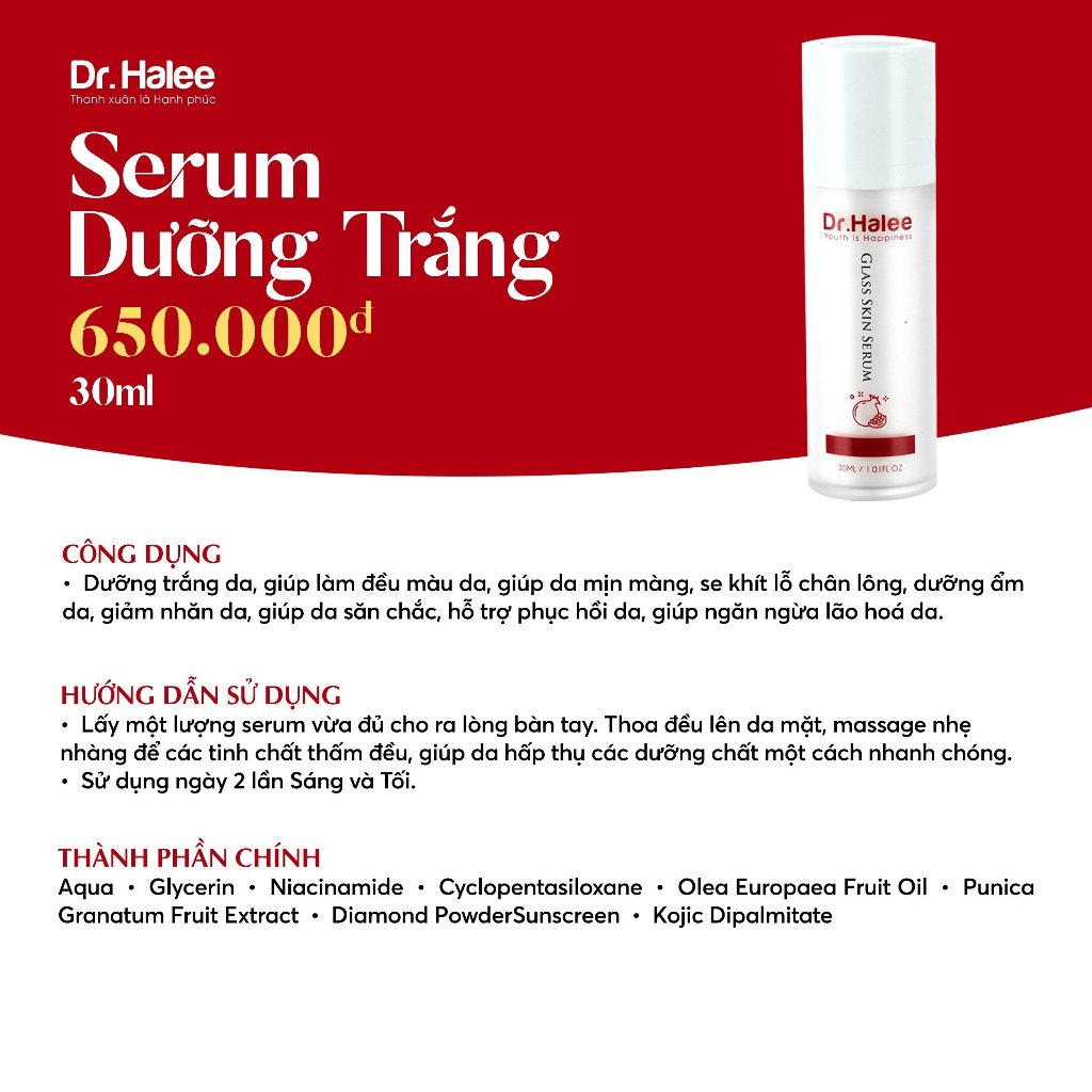 Serum Dưỡng Trắng Căng Bóng Da Dr.Halee 30ml