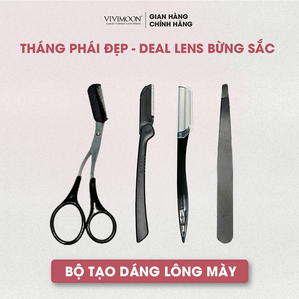 Bộ dụng cụ cắt tỉa tạo dáng lông mày VIVIMOON thiết kế tiện dụng