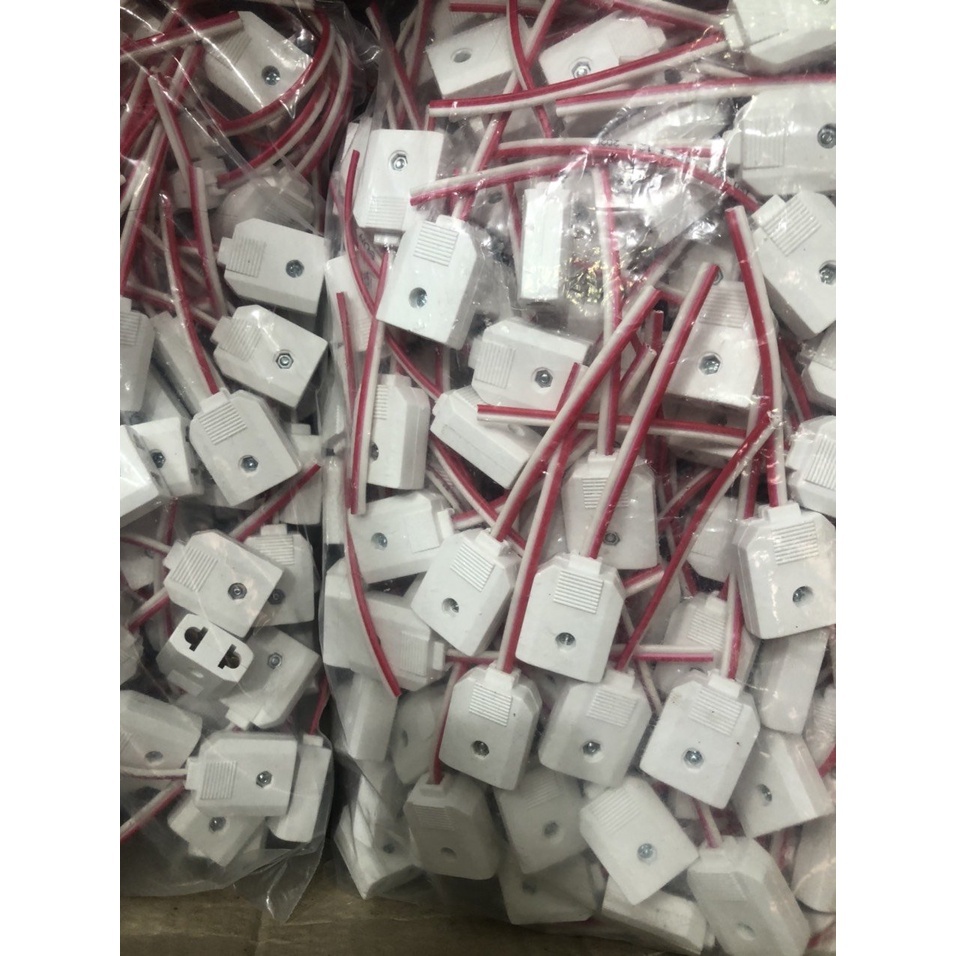 Set 10 cái Phích âm có dây , phích dương đầu tròn loại thường cho thợ - phích cắm đực chân tròn/phích âm có chuôi