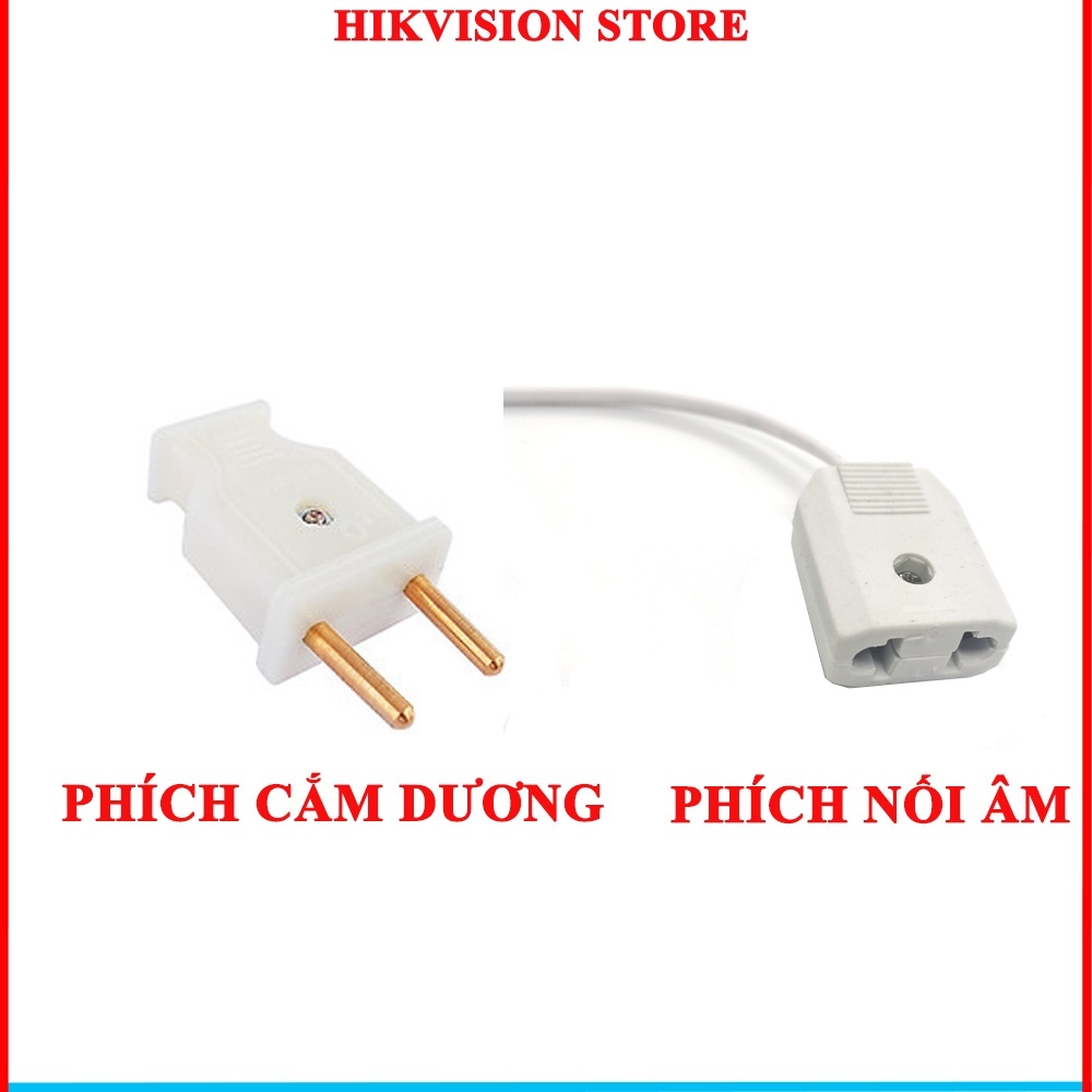 Set 10 cái Phích âm có dây , phích dương đầu tròn loại thường cho thợ - phích cắm đực chân tròn/phích âm có chuôi