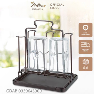 Giá úp cốc sơn tĩnh điện kèm khay hứng, khay úp cốc inox chống han cao cấp